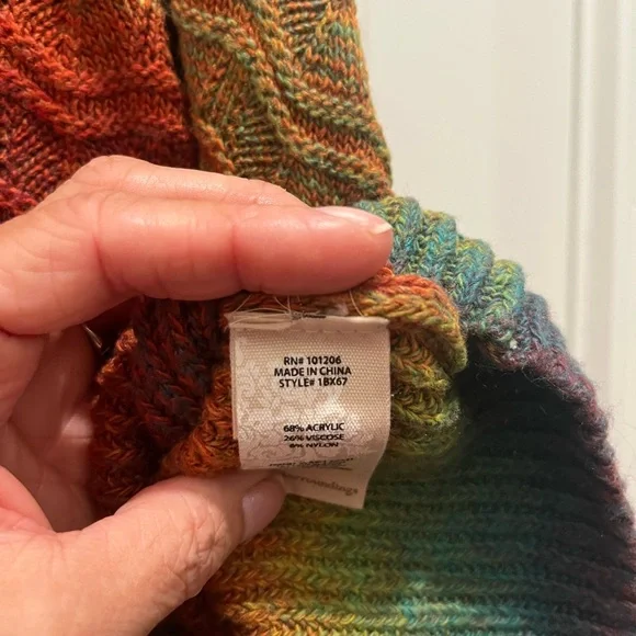 Soft Surroundings Vibrant Wave Turtleneck Sweater/Poncho - Picture 5 of 7